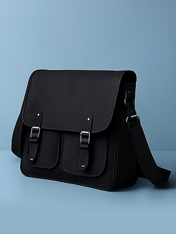 Suede Messenger Bag noir-luxe-suede-messenger-bag